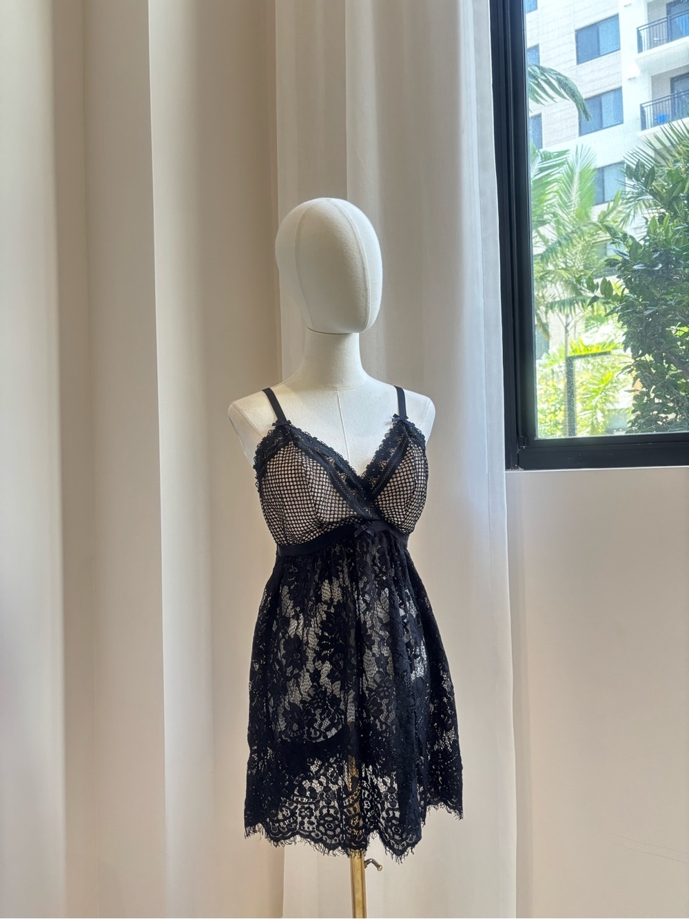Cacique Black Lace Babydoll Chemise
